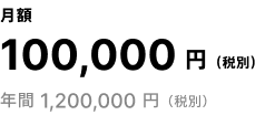 月額 100,000円（税別） 年間 1,200,000円（税別）